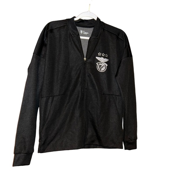 Men SL Benfica black Training Jacket full Zipped sports size Small S - Picture 1 of 5